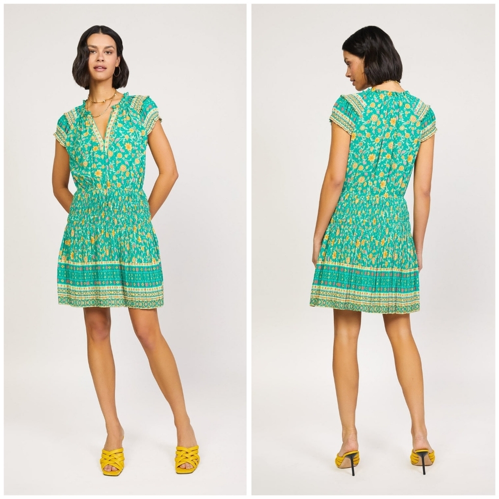 Anthropologie Current Air boho pleated dress M